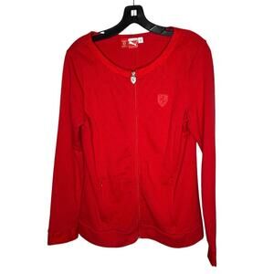 Puma X Ferrari Red Women's Long Sleeve Quilted Stitch Jacket Size Medium